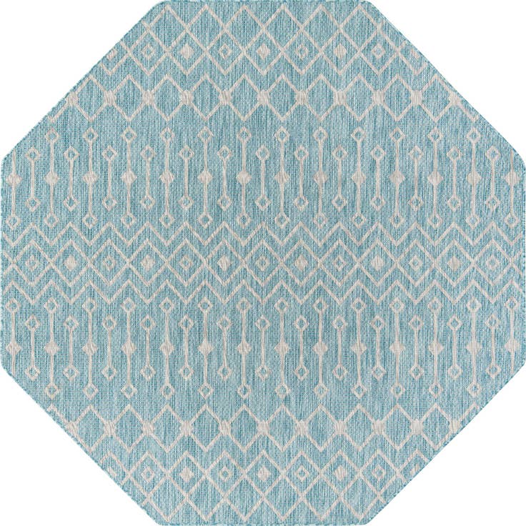 Detail image of 7' 10 x 7' 10 Easy-Clean Trellis Indoor / Outdoor Octagon Rug