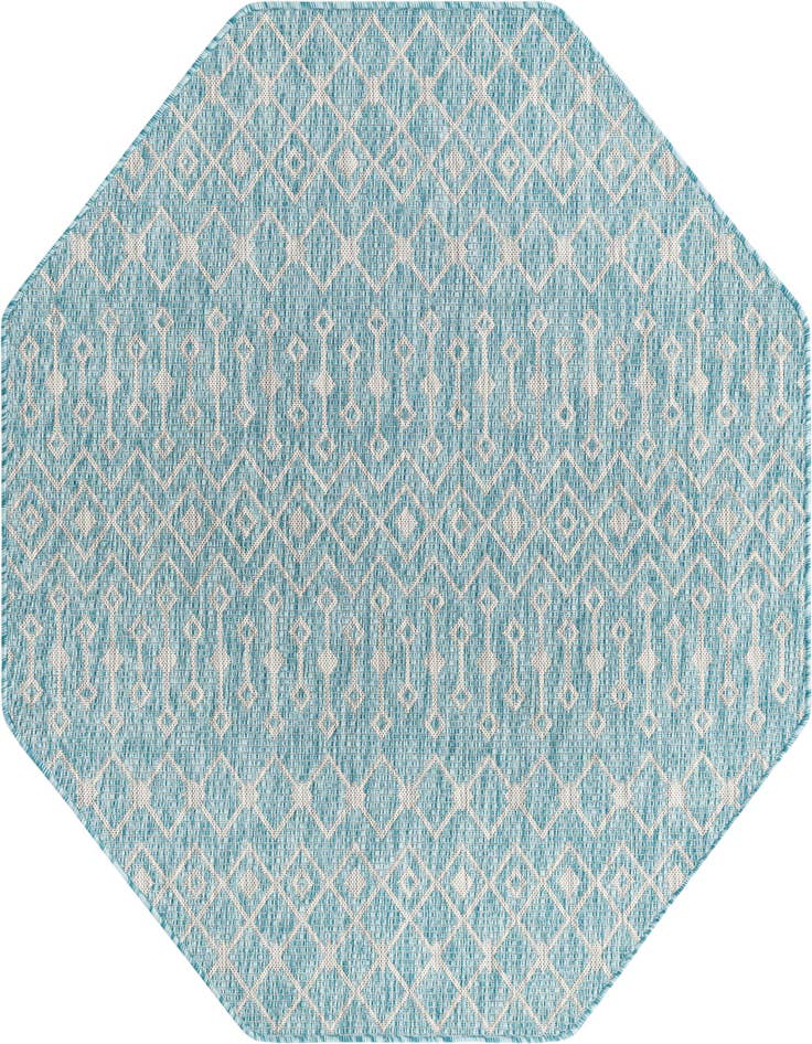 Detail image of 5' 3 x 5' 3 Easy-Clean Trellis Indoor / Outdoor Octagon Rug