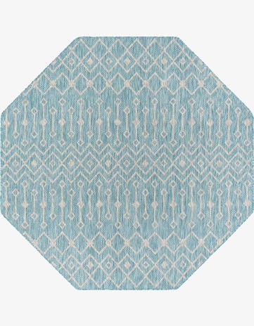 7' 10 x 7' 10 Easy-Clean Trellis Indoor / Outdoor Octagon Rug