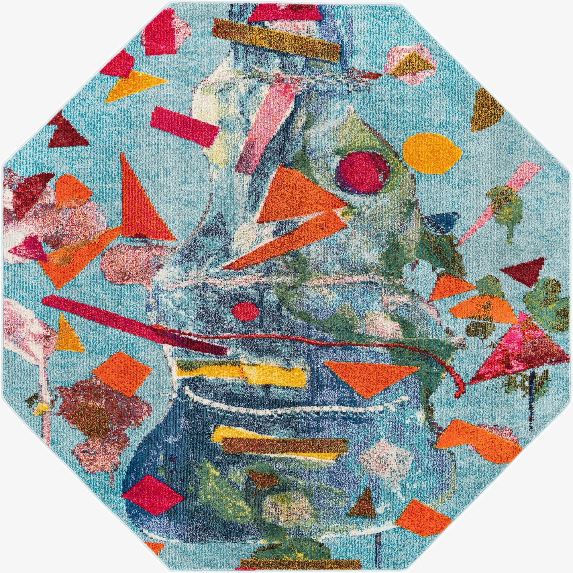 7' 10 x 7' 10  Washable Vivid Octagon Rug