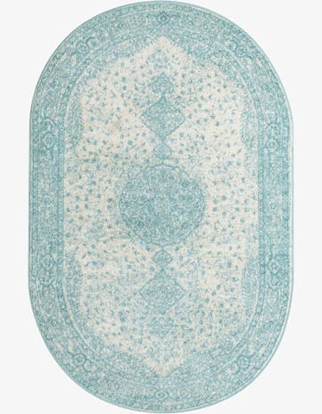 Aqua Bexley Oval Rug
