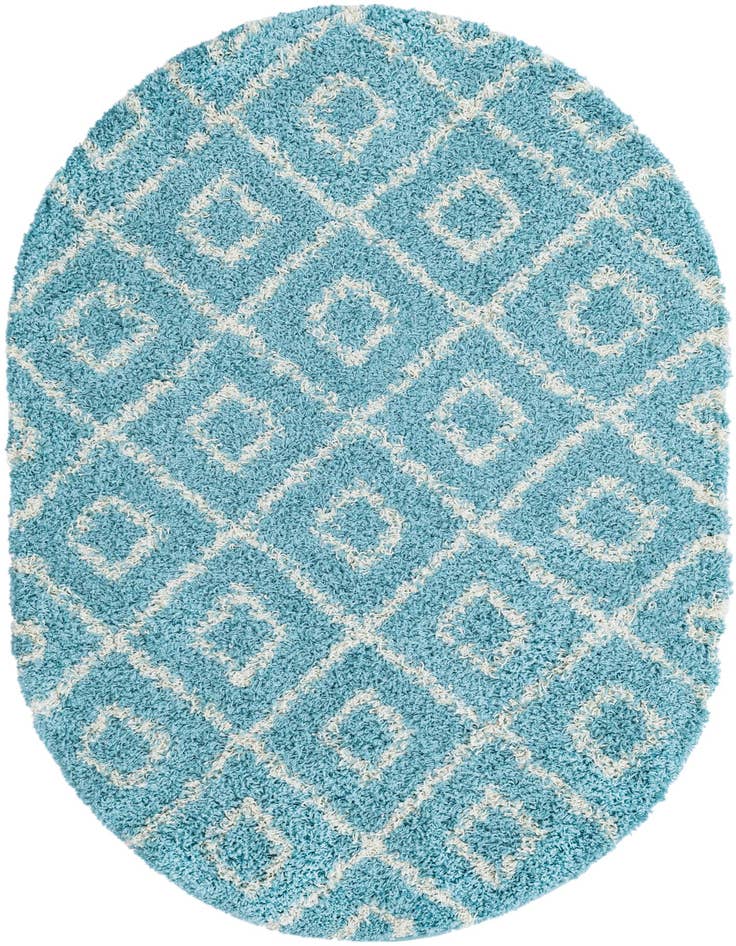 Detail image of 4' x 6' Lattice Shag Oval Rug