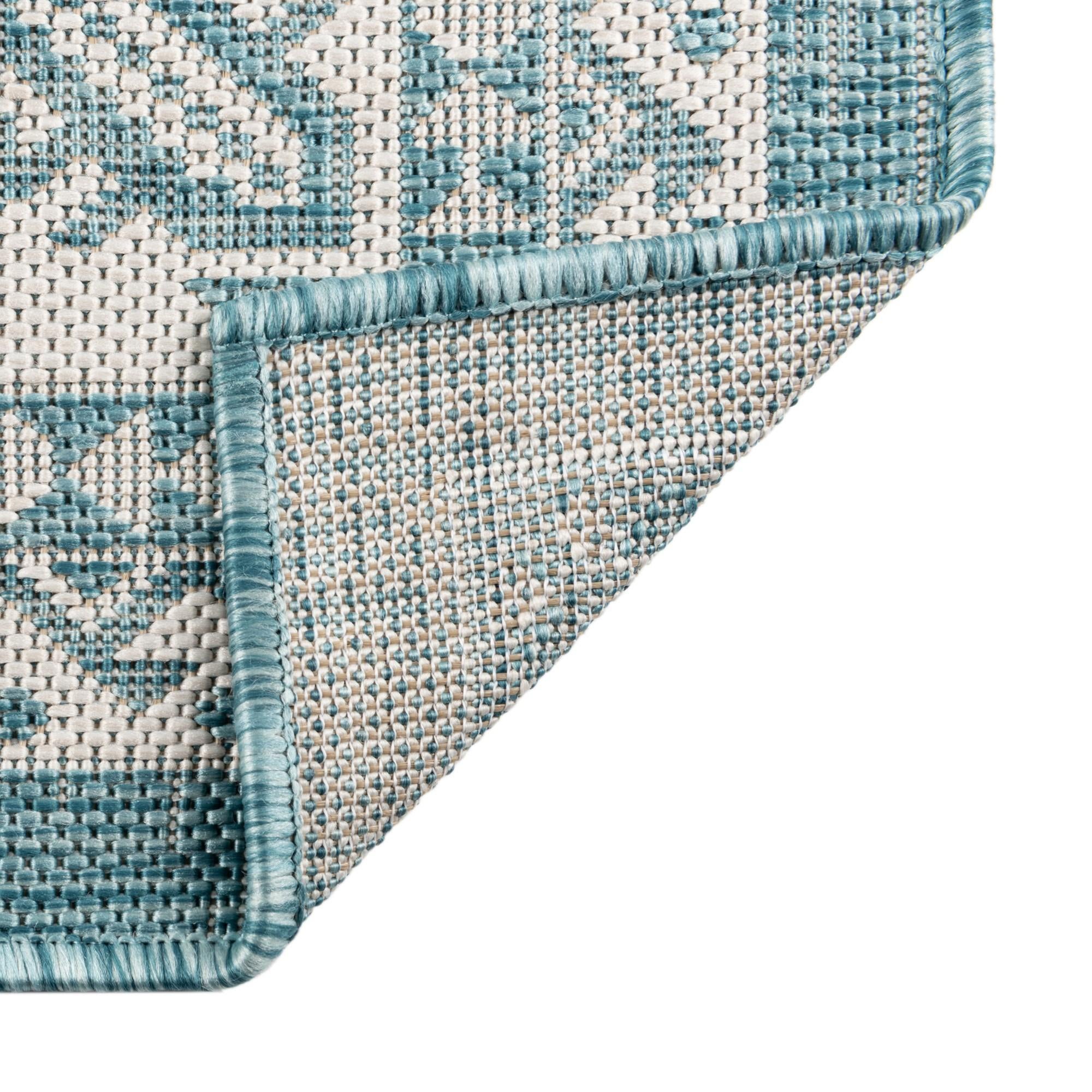 3' x 5' 3 Easy-Clean Aztec Indoor / Outdoor Oval Rug