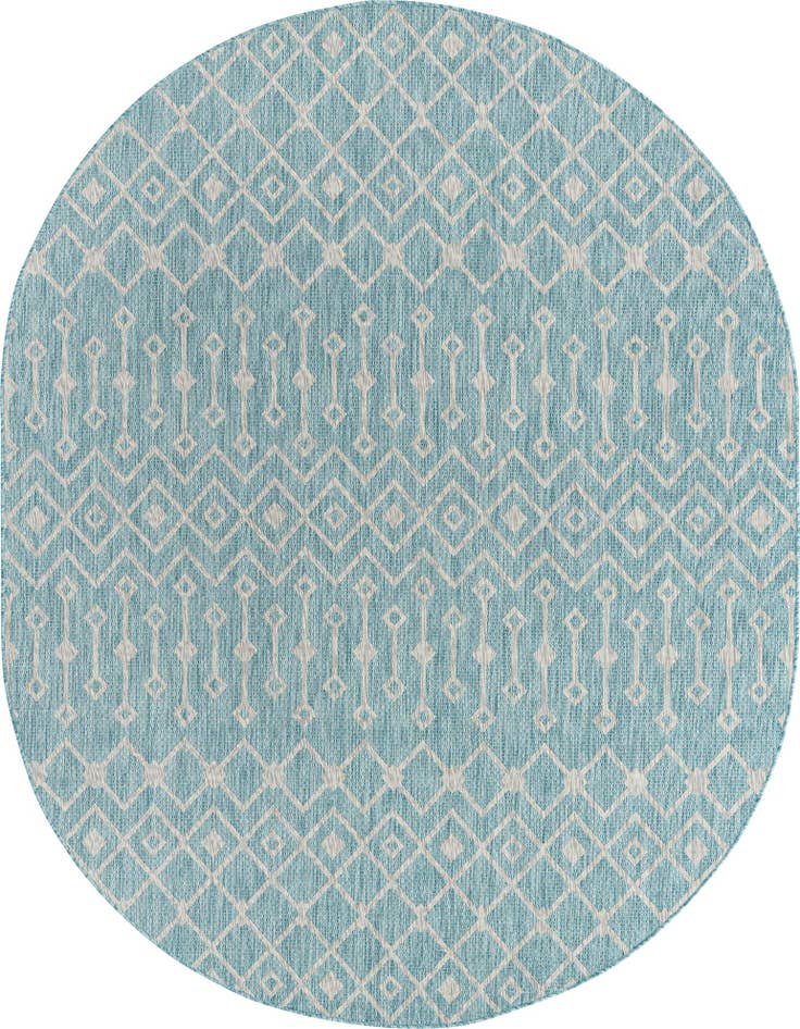 Detail image of 7' 10 x 10' Easy-Clean Lattice Indoor / Outdoor Oval Rug