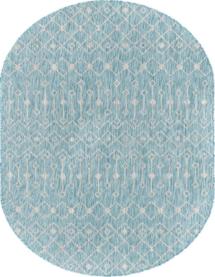 Detail image of 5' 3 x 8' Easy-Clean Lattice Indoor / Outdoor Oval Rug