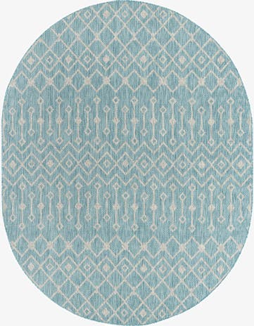 7' 10 x 10' Easy-Clean Lattice Indoor / Outdoor Oval Rug