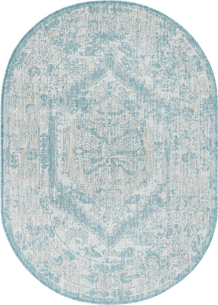 3' x 5' 3 Easy-Clean Traditional Indoor / Outdoor Oval Rug