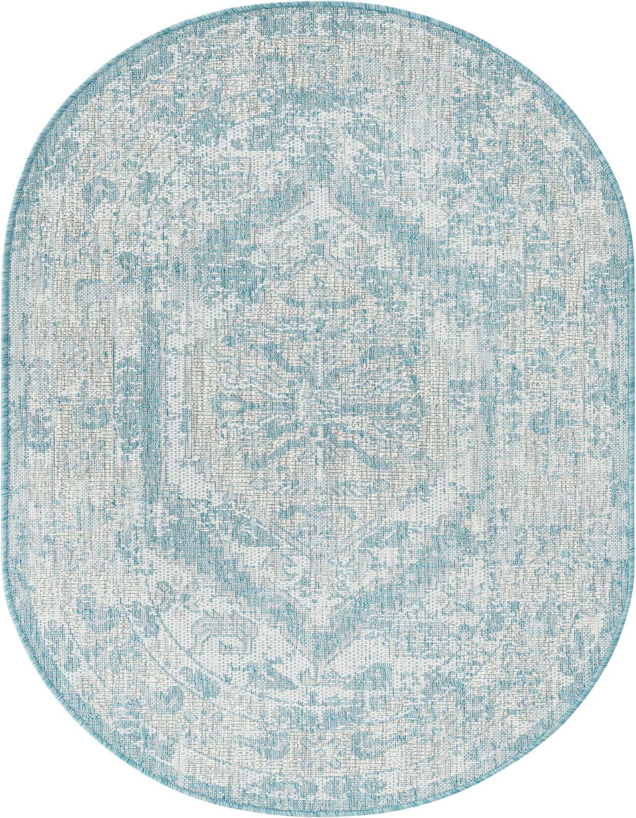 3' x 5' 3 Easy-Clean Traditional Indoor / Outdoor Oval Rug
