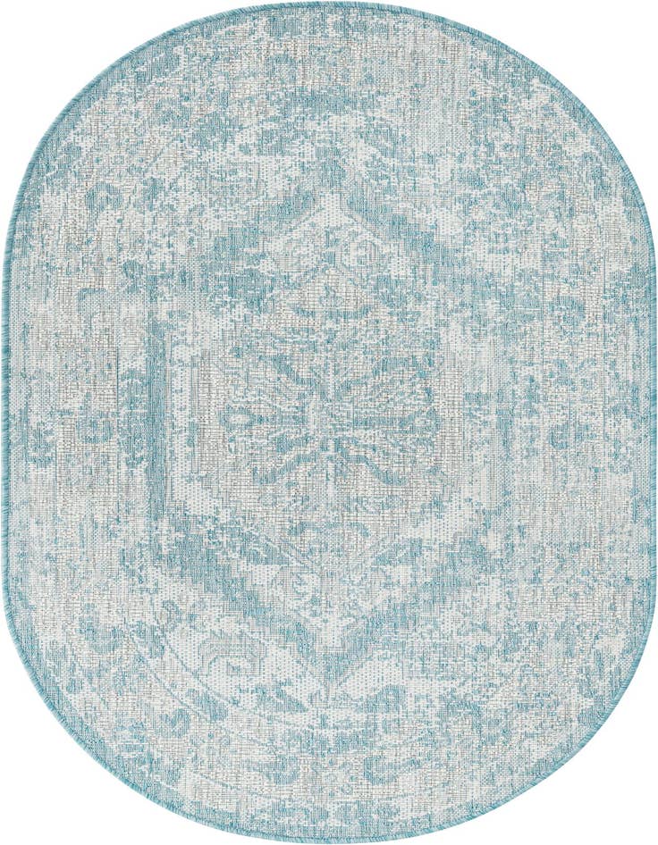 Detail image of 3' x 5' 3 Easy-Clean Traditional Indoor / Outdoor Oval Rug