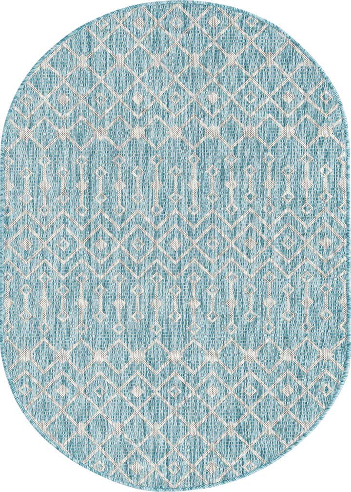 3' x 5' 3 Easy-Clean Trellis Indoor / Outdoor Oval Rug