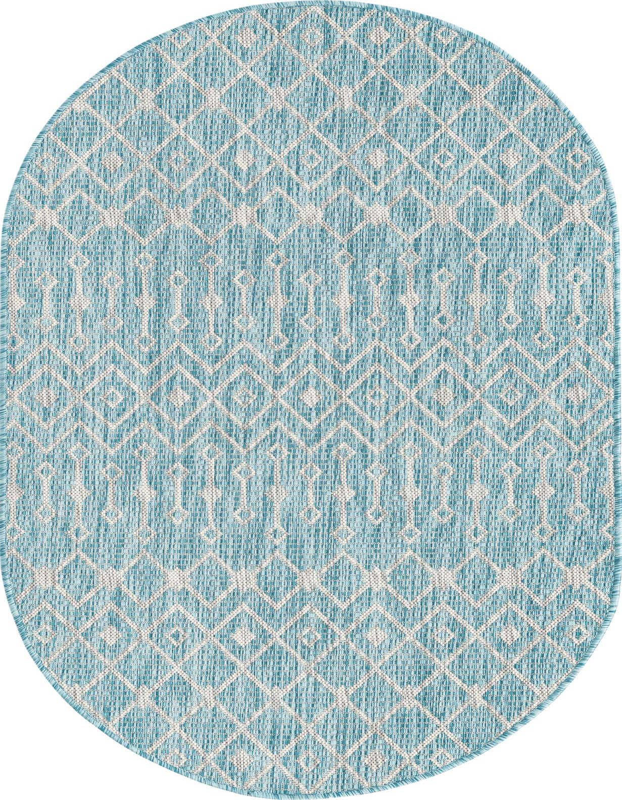 3' x 5' 3 Easy-Clean Trellis Indoor / Outdoor Oval Rug