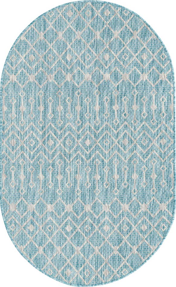 Detail image of 3' x 5' 3 Easy-Clean Trellis Indoor / Outdoor Oval Rug