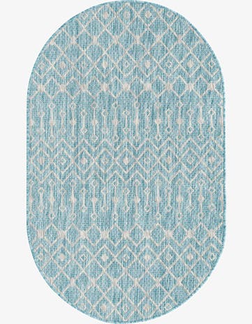 3' x 5' 3 Easy-Clean Trellis Indoor / Outdoor Oval Rug