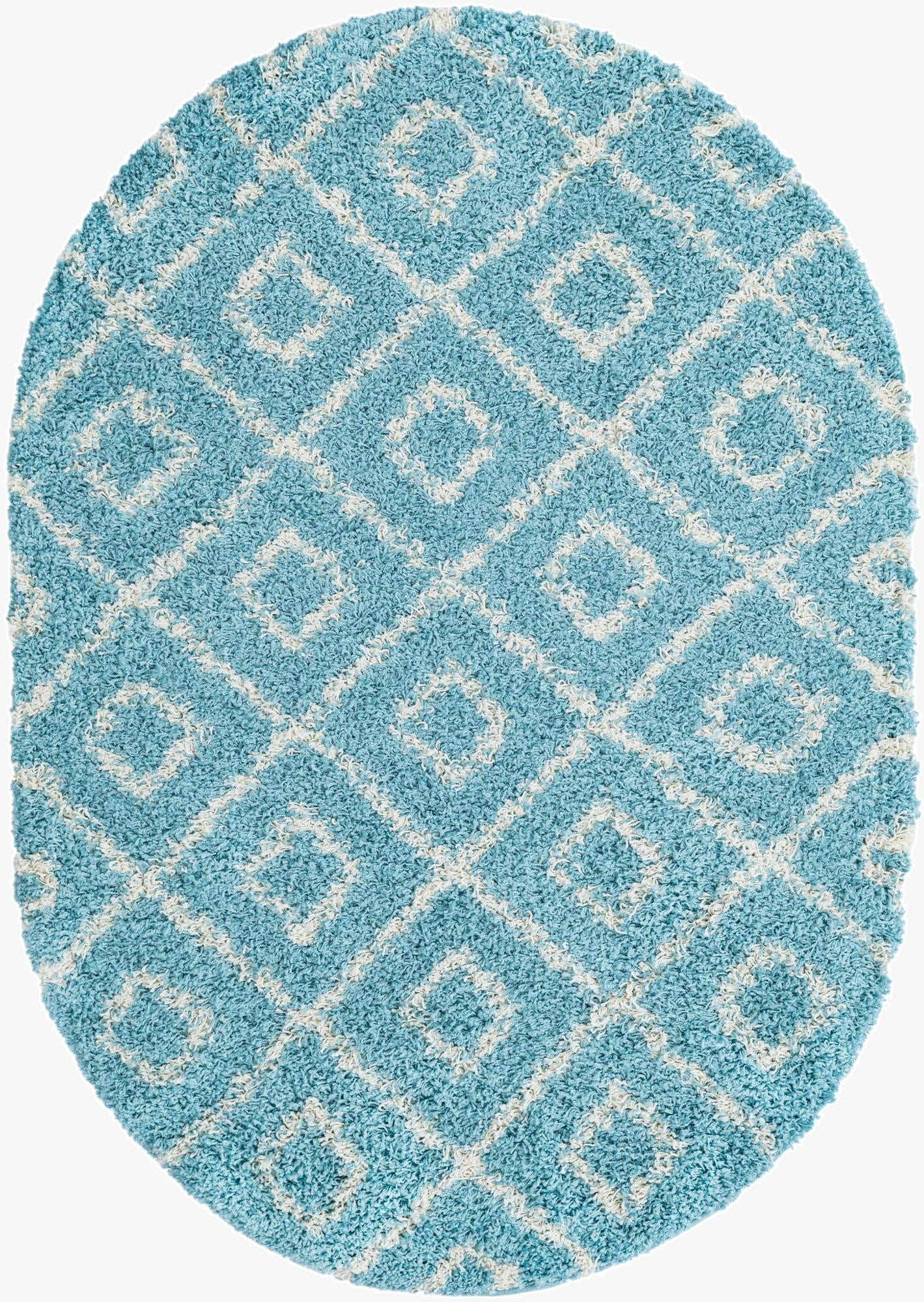 4' x 6' Trellis Shag Oval Rug