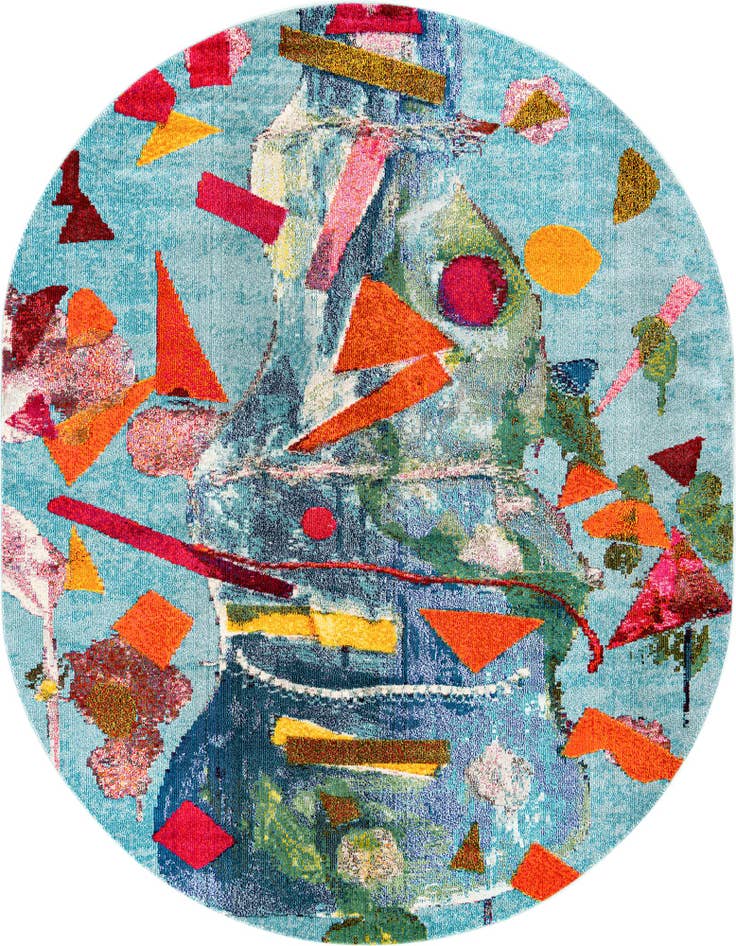 Detail image of 7' 10 x 10' Washable Vivid Oval Rug