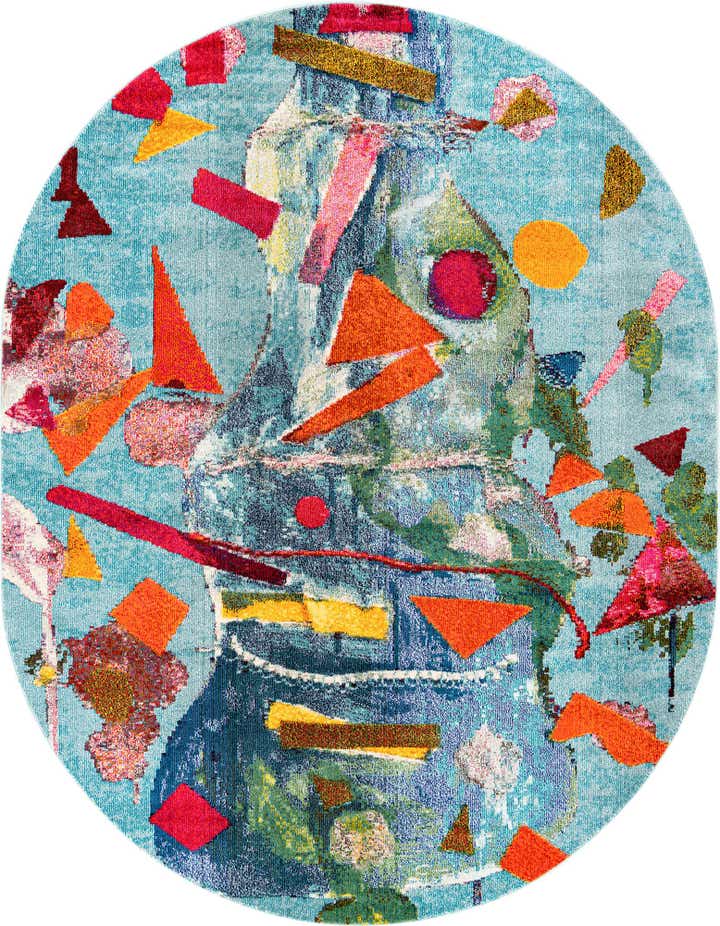 7' 10 x 10' Washable Vivid Oval Rug