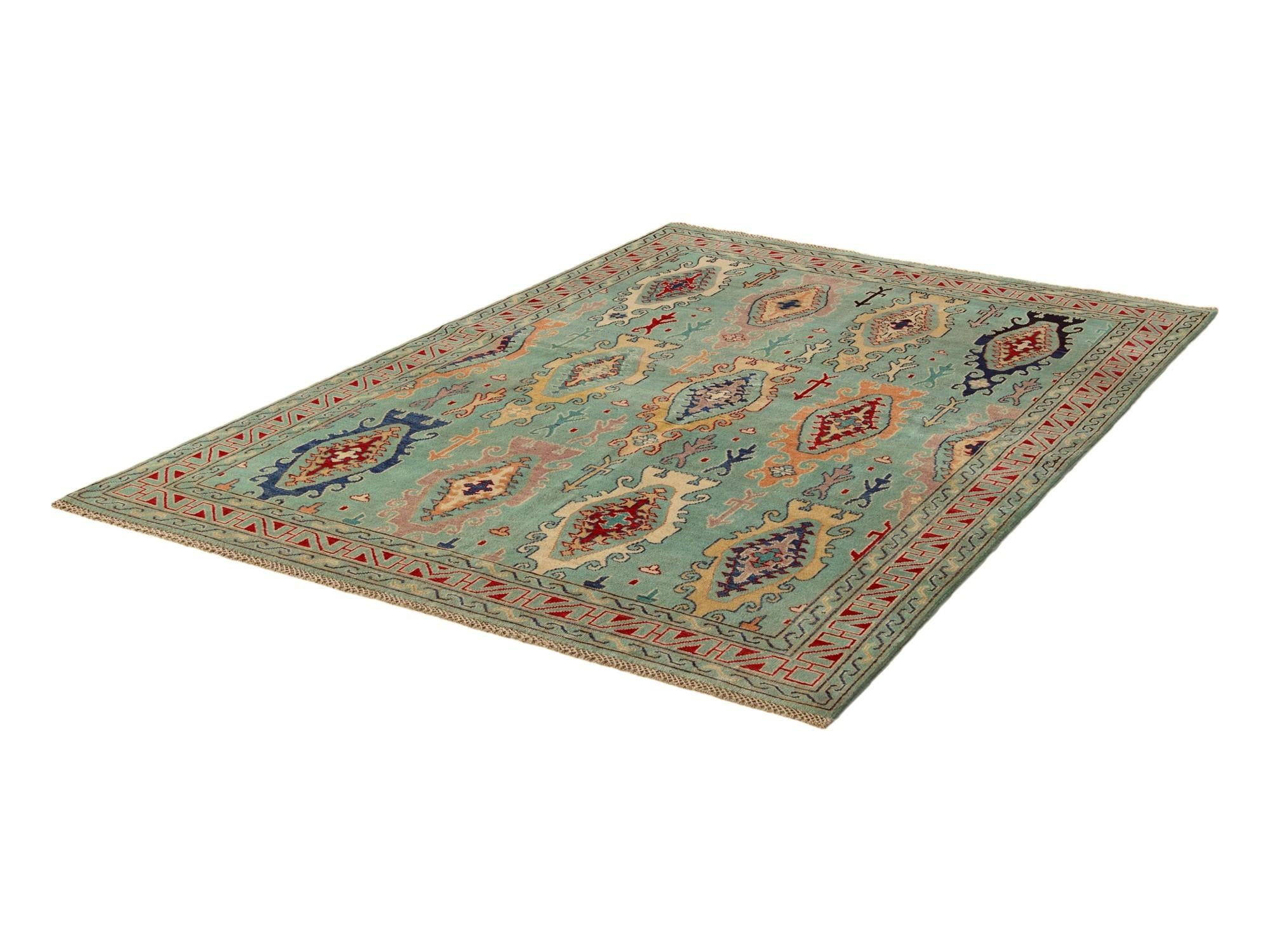 5' 8 x 8' 1 Hand Knotted Kazak Rug
