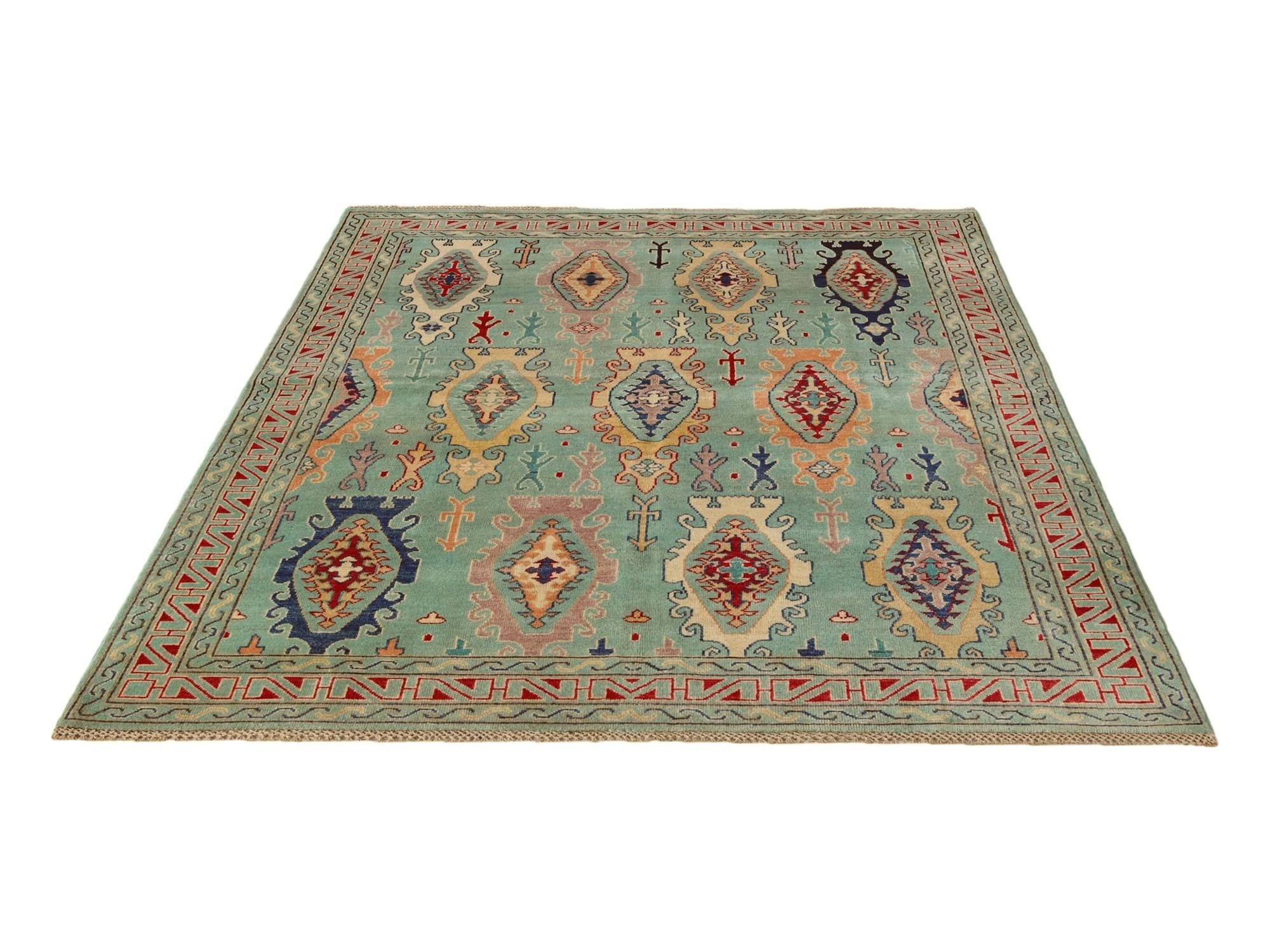 5' 8 x 8' 1 Hand Knotted Kazak Rug