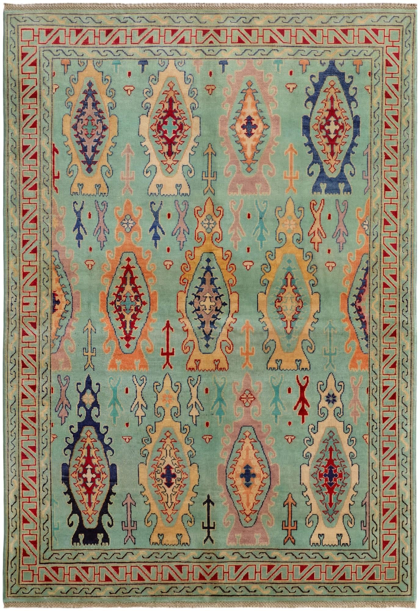 5' 8 x 8' 1 Hand Knotted Kazak Rug