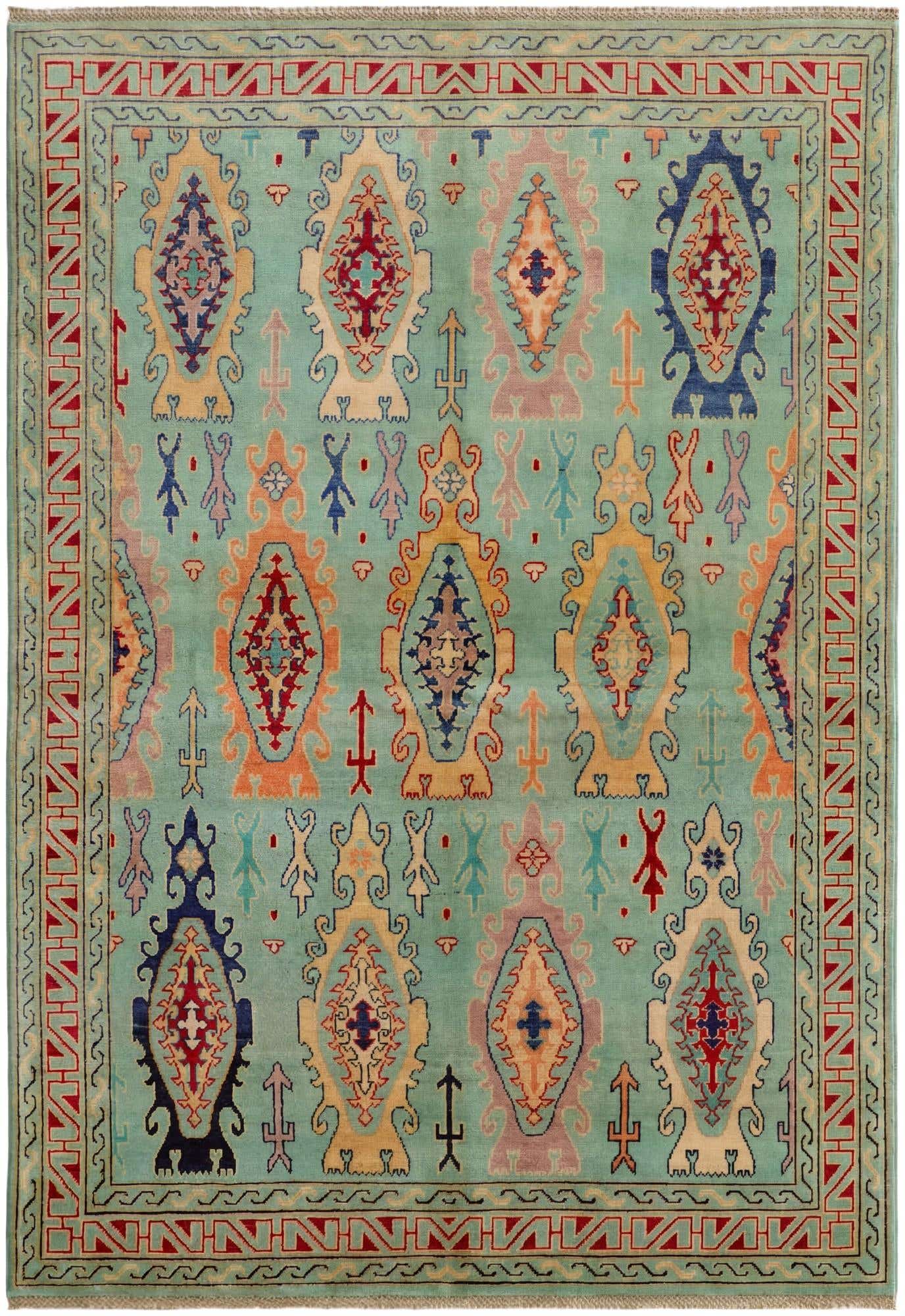 5' 8 x 8' 1 Hand Knotted Kazak Rug