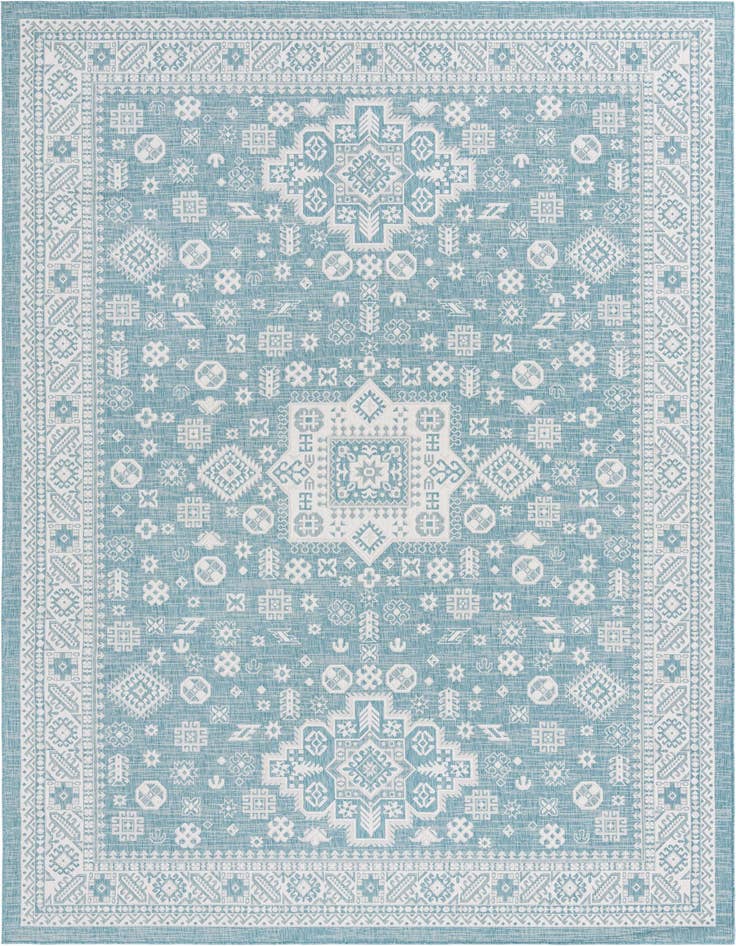 Detail image of 10' x 14' Easy-Clean Aztec Indoor / Outdoor Rug