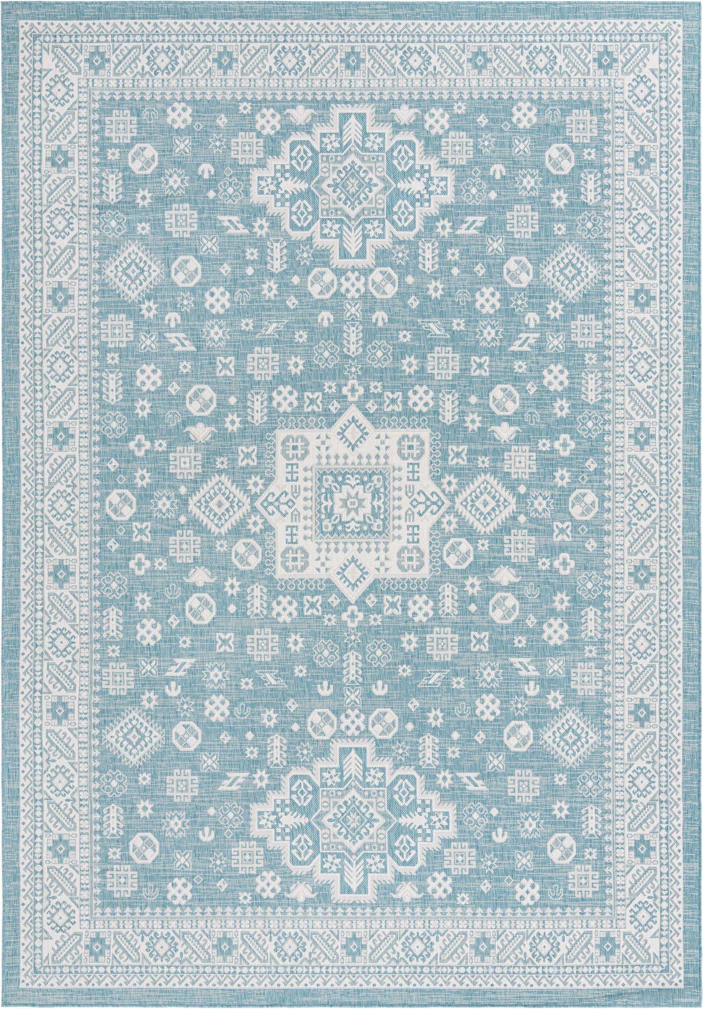 10' x 14' Easy-Clean Aztec Indoor / Outdoor Rug