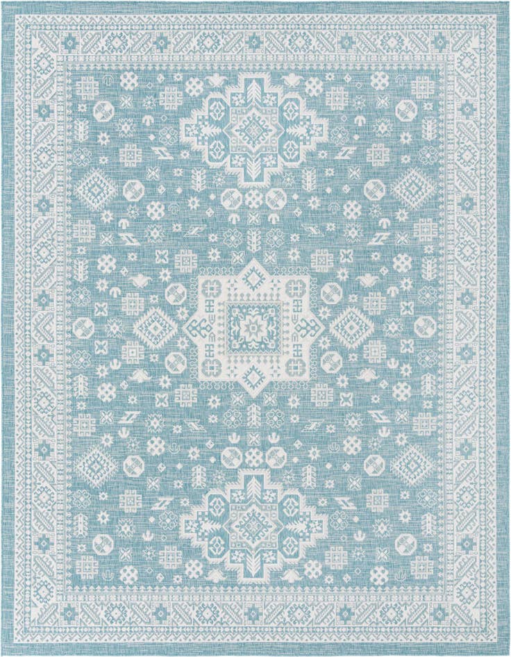 Detail image of 10' x 13' Easy-Clean Aztec Indoor / Outdoor Rug