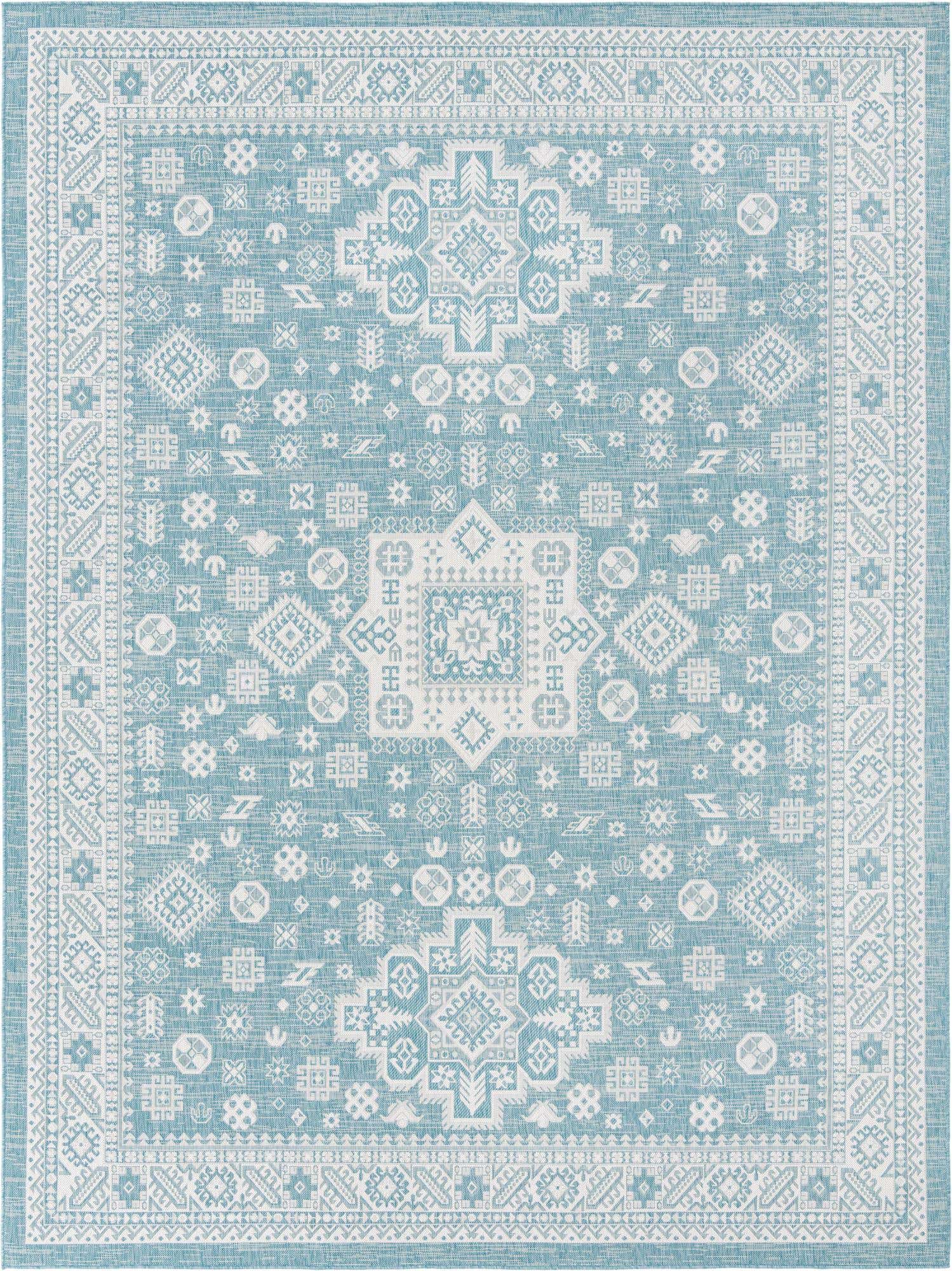 10' x 13' Easy-Clean Aztec Indoor / Outdoor Rug