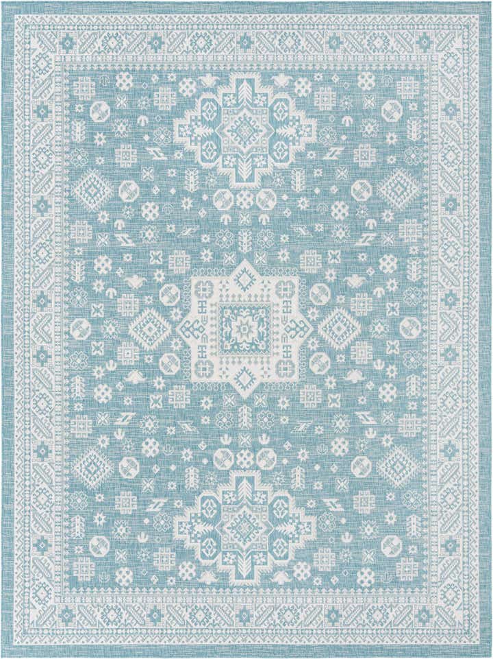 10' x 13' Easy-Clean Aztec Indoor / Outdoor Rug