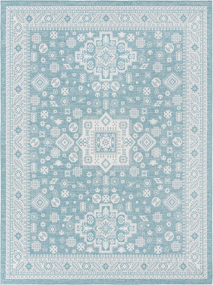 Detail image of 10' x 13' Easy-Clean Aztec Indoor / Outdoor Rug