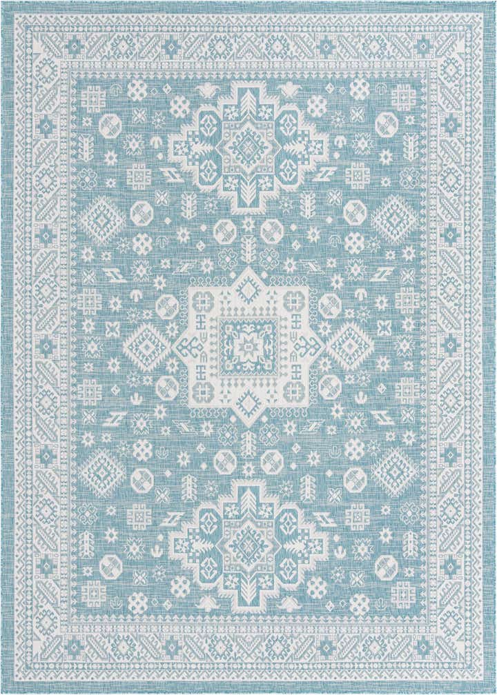 9' x 12' Easy-Clean Aztec Indoor / Outdoor Rug