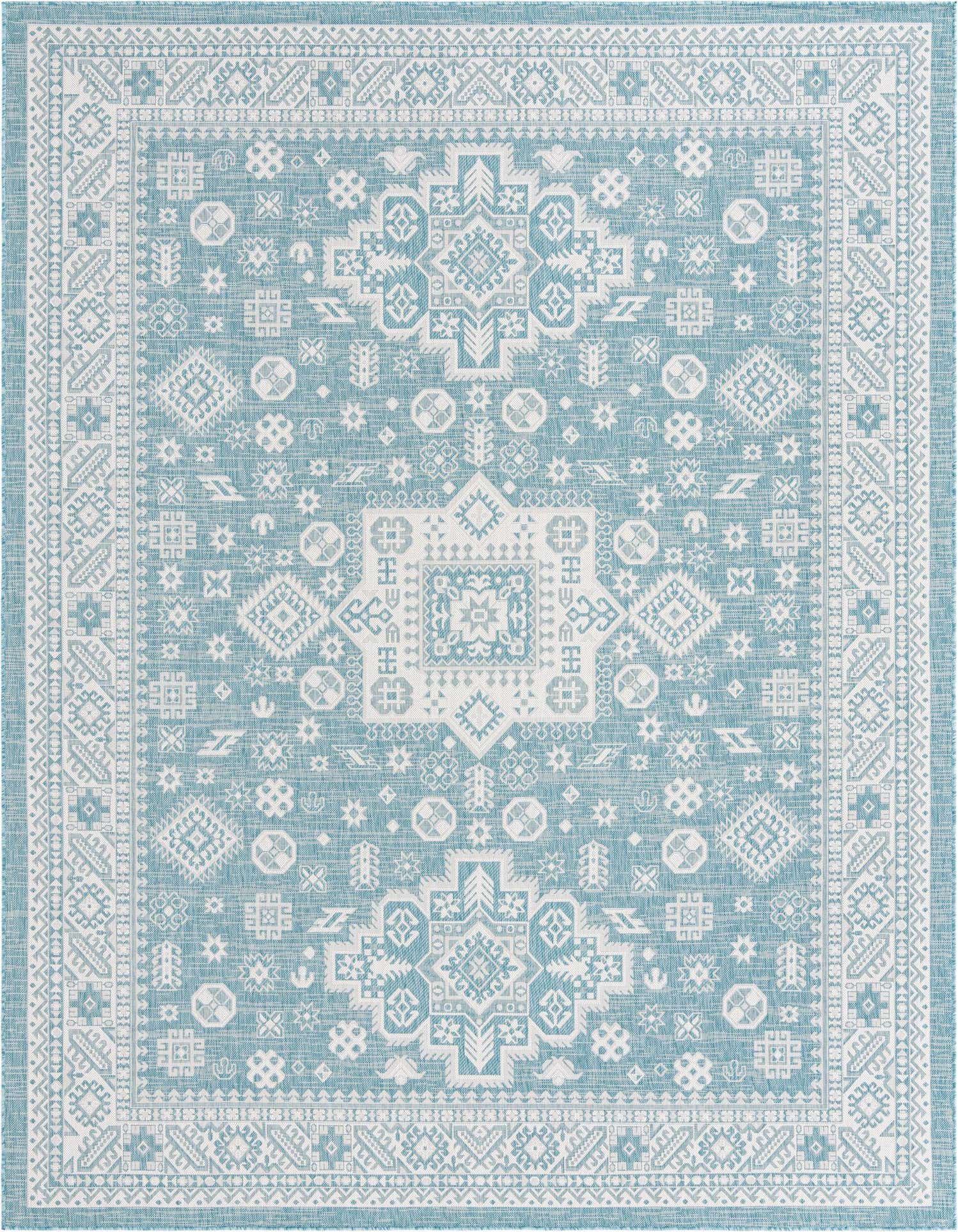 9' x 12' Easy-Clean Aztec Indoor / Outdoor Rug