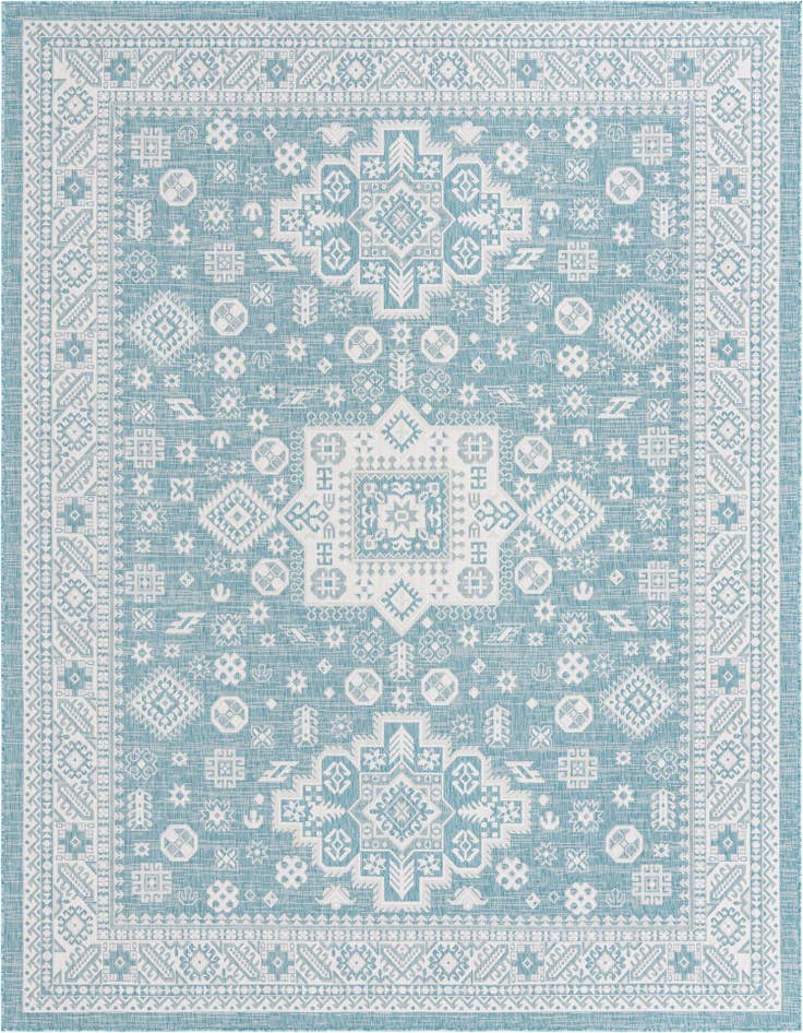 Detail image of 9' x 12' Easy-Clean Aztec Indoor / Outdoor Rug