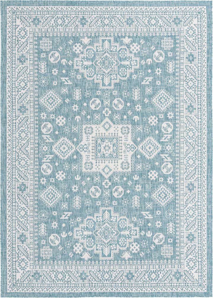 7' 10 x 11' Easy-Clean Aztec Indoor / Outdoor Rug