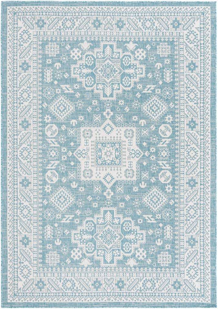 7' x 10' Easy-Clean Aztec Indoor / Outdoor Rug
