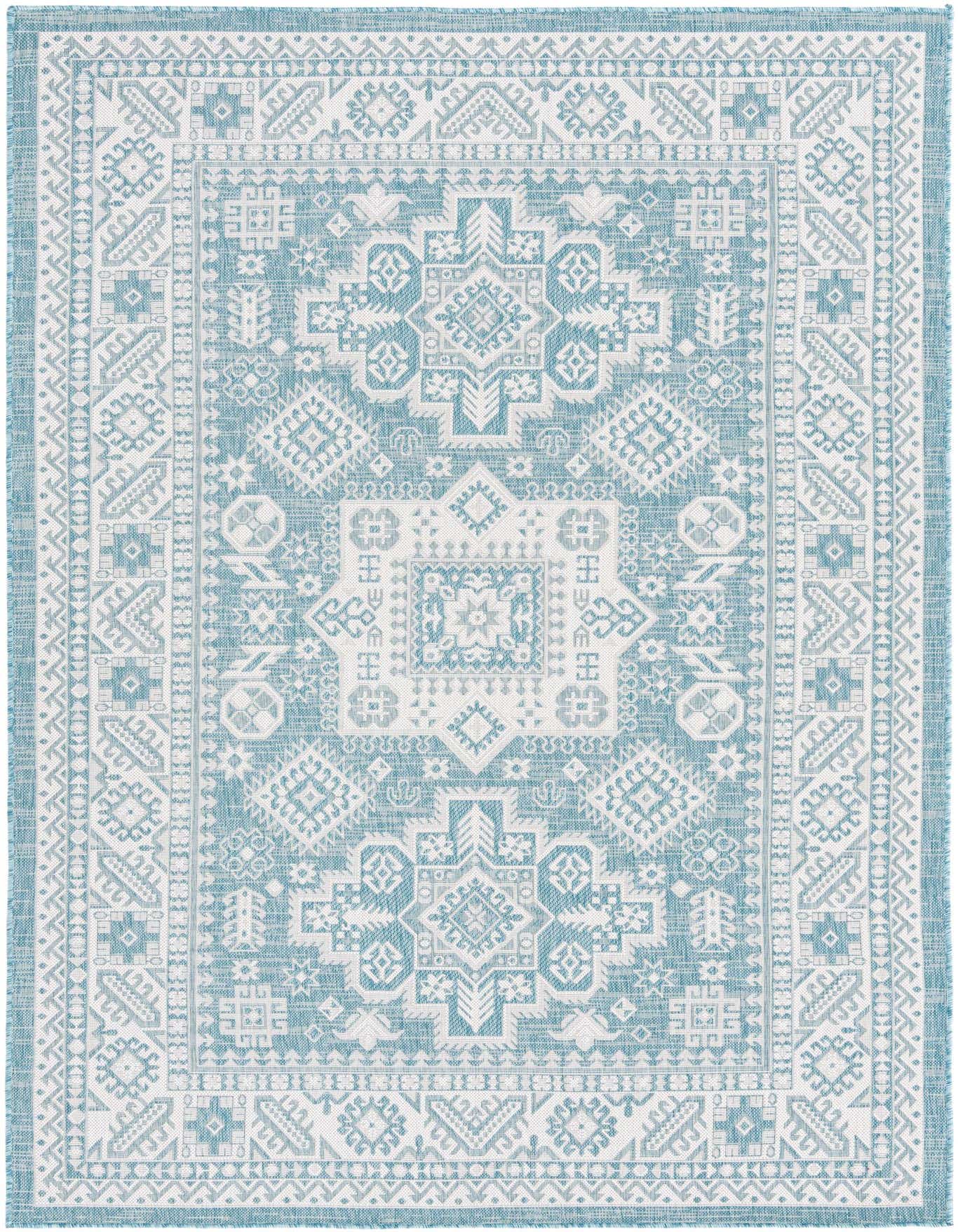 6' x 9' Easy-Clean Aztec Indoor / Outdoor Rug