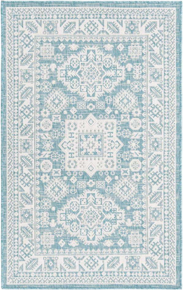 Detail image of 3' x 5' 3 Easy-Clean Aztec Indoor / Outdoor Rug
