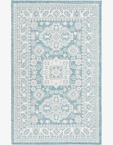 Aqua Easy-Clean Aztec Indoor / Outdoor Rug