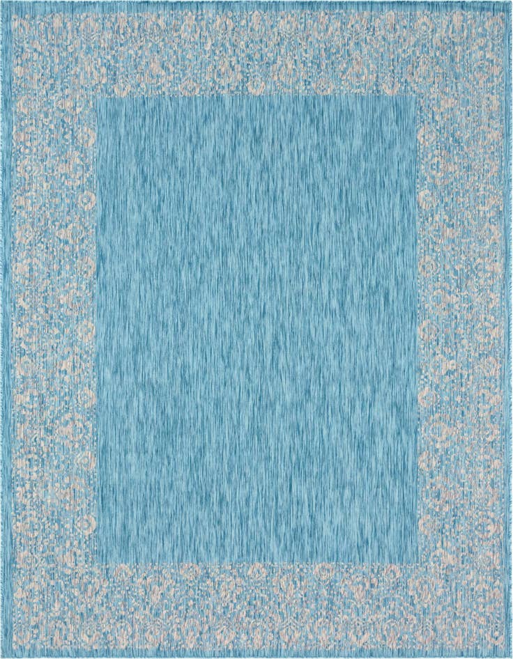 Detail image of 9' x 12' Easy-Clean Border Indoor / Outdoor Rug