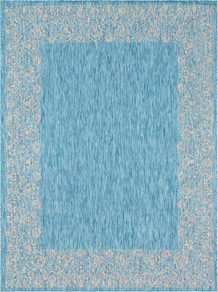 9' x 12' Easy-Clean Border Indoor / Outdoor Rug