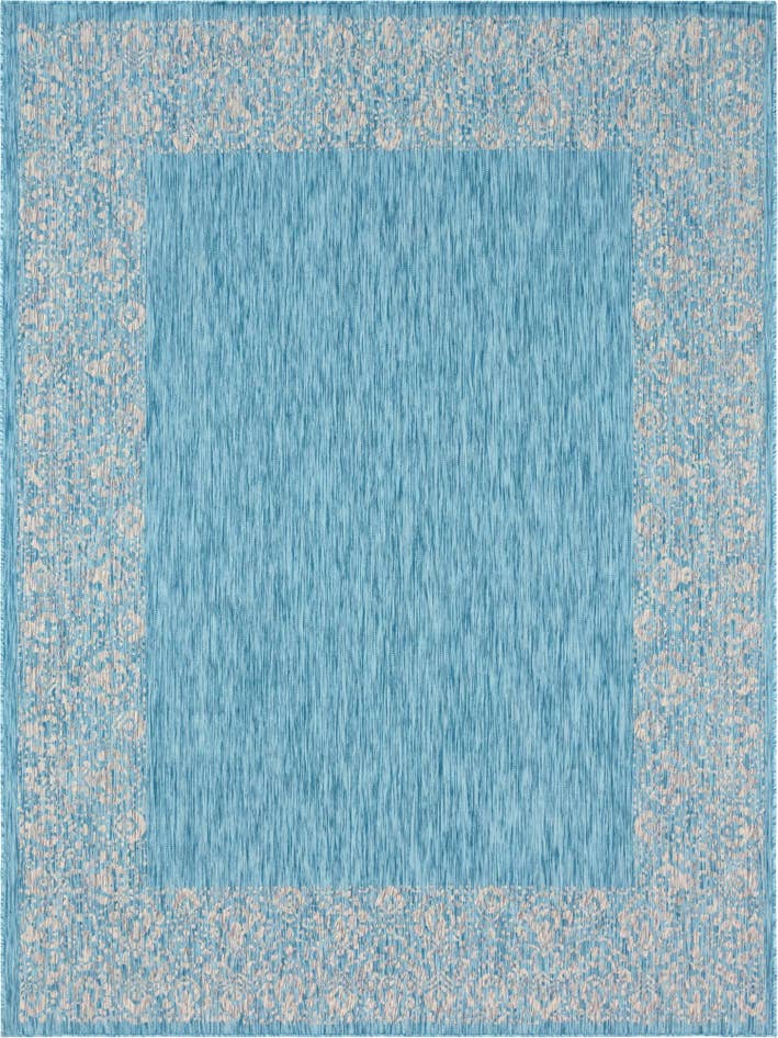 Detail image of 9' x 12' Easy-Clean Border Indoor / Outdoor Rug