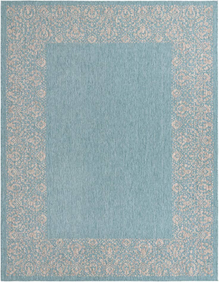 Detail image of 7' 10 x 11' Easy-Clean Border Indoor / Outdoor Rug