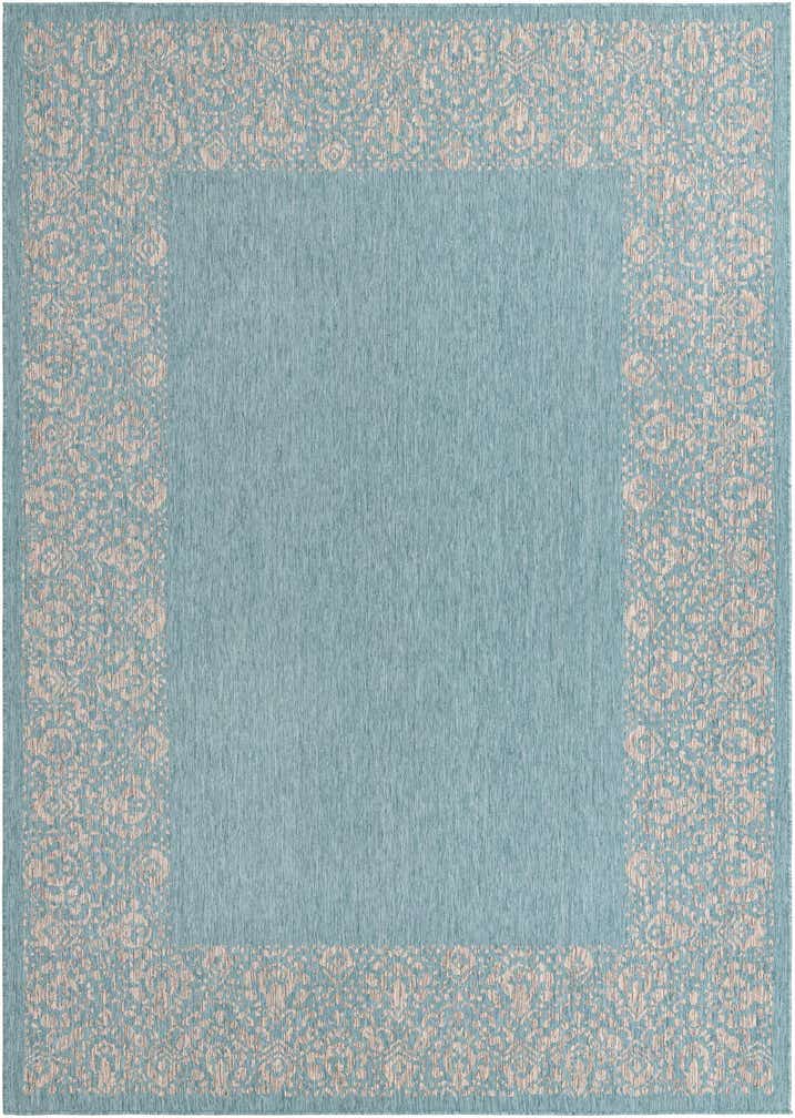 7' 10 x 11' Easy-Clean Border Indoor / Outdoor Rug
