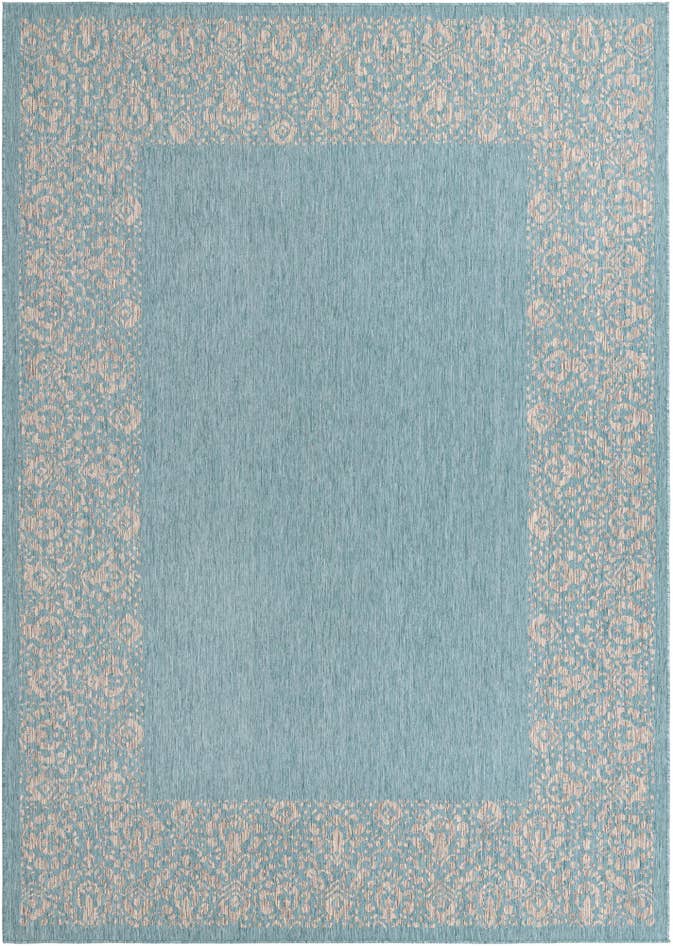 Detail image of 7' 10 x 11' Easy-Clean Border Indoor / Outdoor Rug