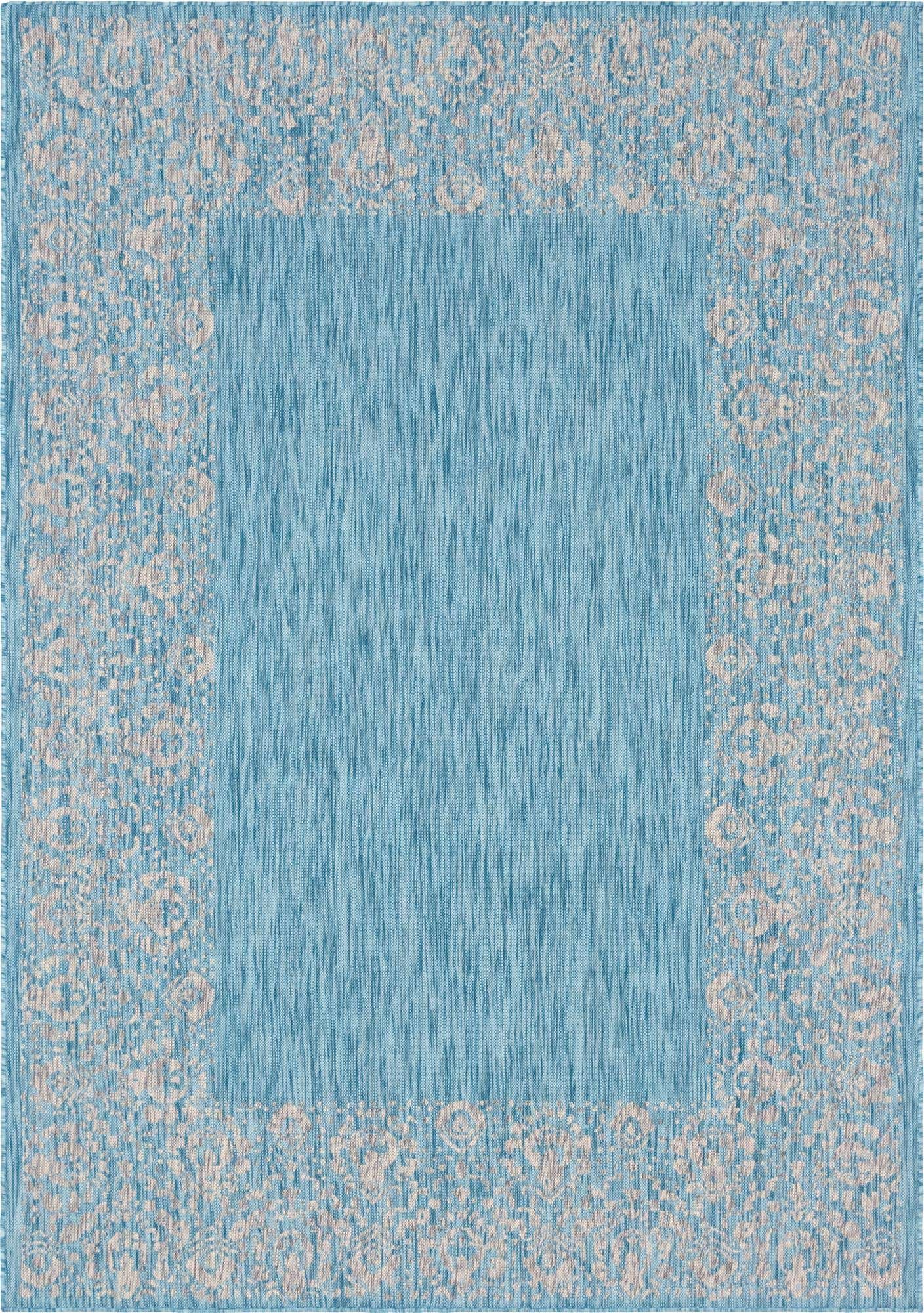 7' x 10' Easy-Clean Border Indoor / Outdoor Rug