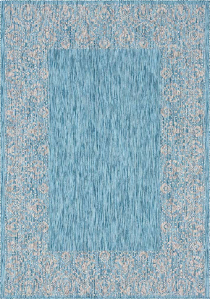 7' x 10' Easy-Clean Border Indoor / Outdoor Rug