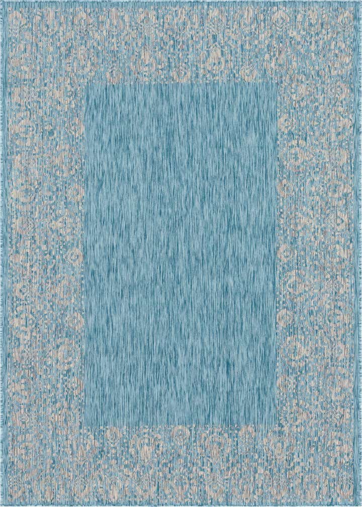 6' x 9' Easy-Clean Border Indoor / Outdoor Rug