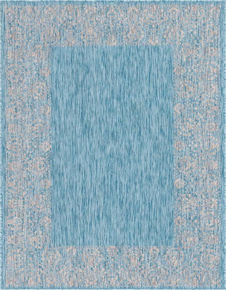 Detail image of 5' 3 x 8' Easy-Clean Border Indoor / Outdoor Rug
