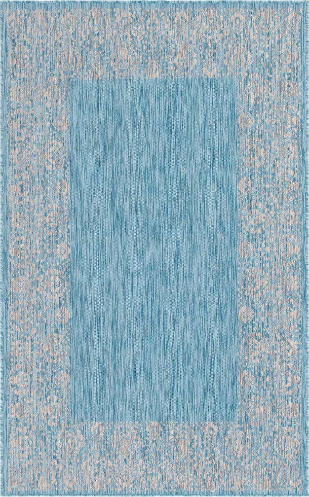 5' 3 x 8' Easy-Clean Border Indoor / Outdoor Rug