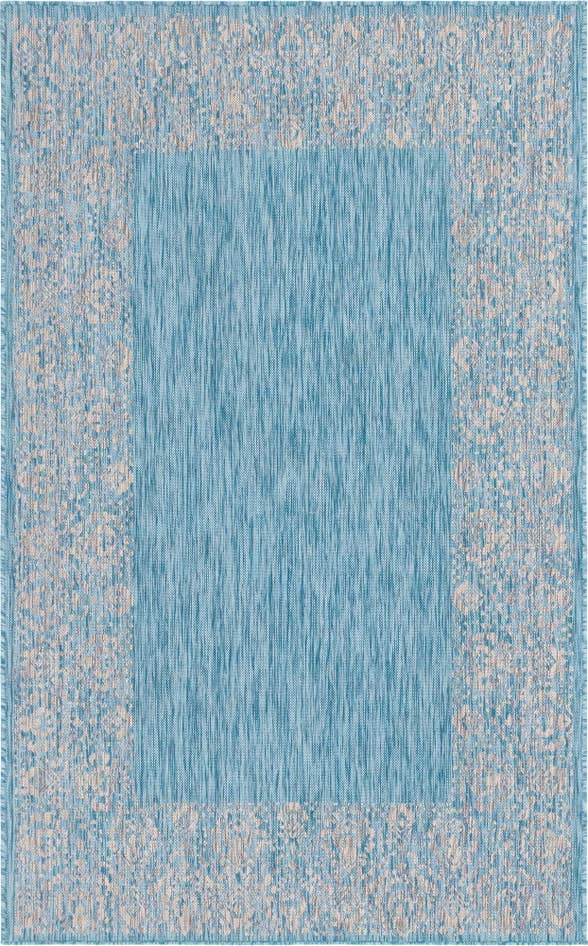 Detail image of 5' 3 x 8' Easy-Clean Border Indoor / Outdoor Rug